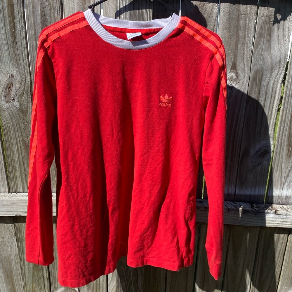 Red adidas long sleeve shirt